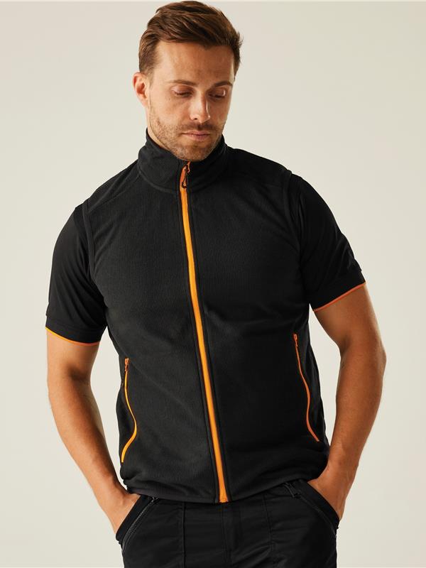 Regatta Professional Navigate 180 Fleece Bodywarmer Adult in Black/Orange Pop