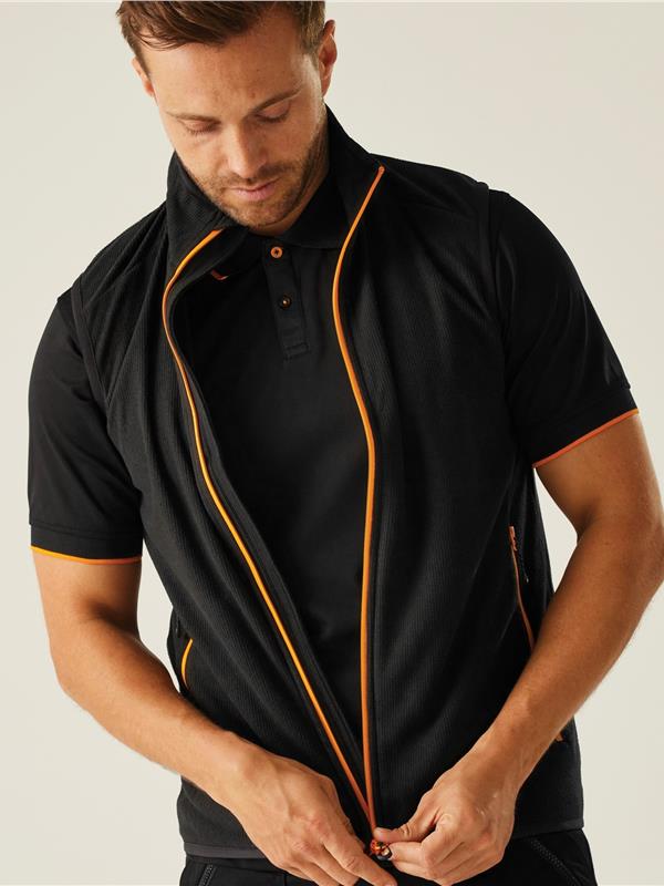Regatta Professional Navigate 180 Fleece Bodywarmer Adult in Black/Orange Pop