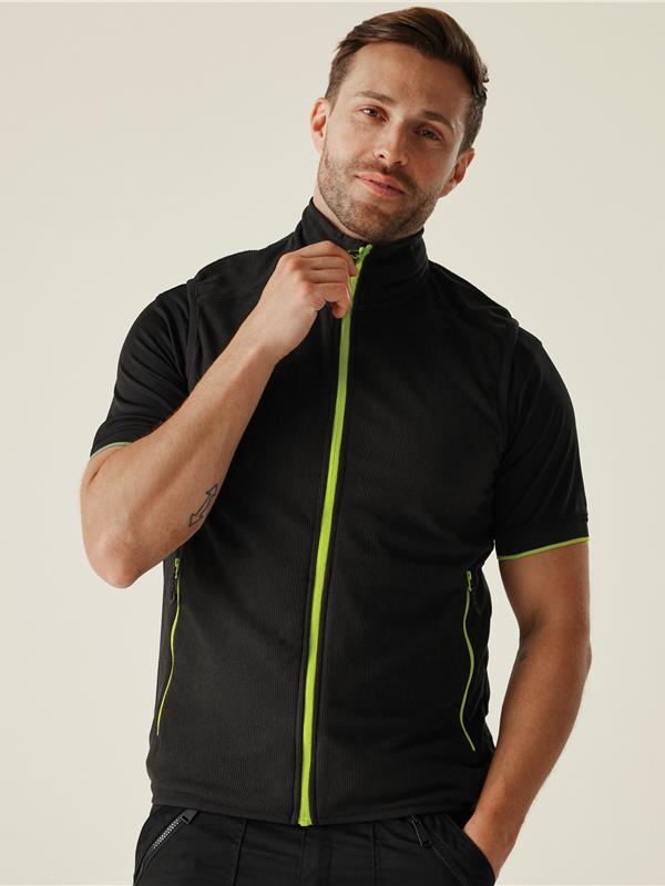 Regatta Professional Navigate 180 Fleece Bodywarmer Adult in Black/Lime
