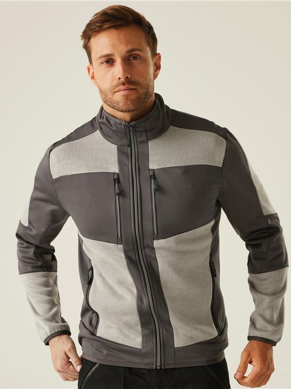 Regatta Professional Evolve 250 Knitted Stretch Softshell FZ Adult in Mineral Grey/Ash