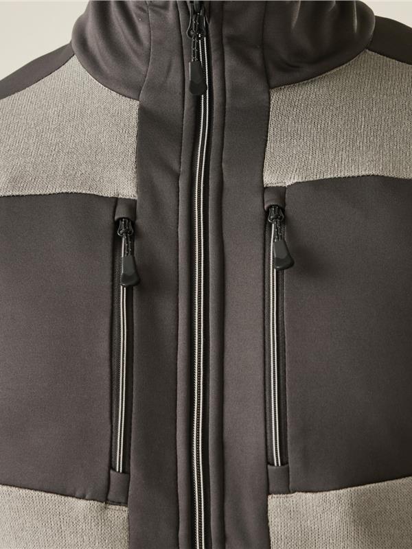Regatta Professional Evolve 250 Knitted Stretch Softshell FZ Adult in Mineral Grey/Ash