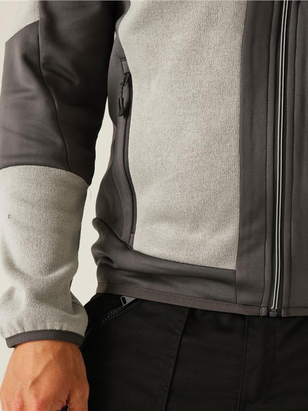 Regatta Professional Evolve 250 Knitted Stretch Softshell FZ Adult in Mineral Grey/Ash