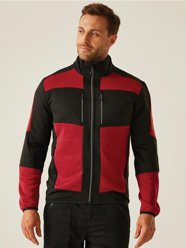 Regatta Professional Evolve 250 Knitted Stretch Softshell FZ Adult in Classic RedBlack