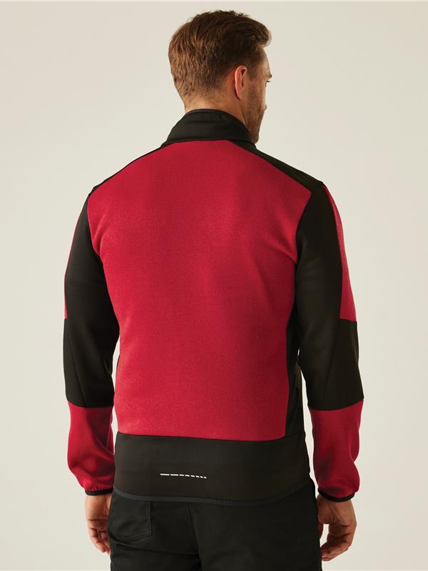 Regatta Professional Evolve 250 Knitted Stretch Softshell FZ Adult in Classic RedBlack