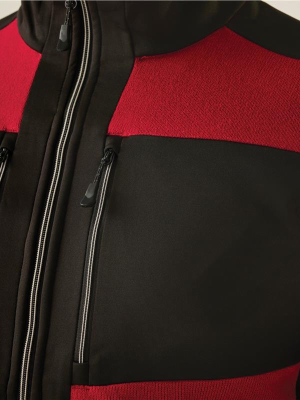 Regatta Professional Evolve 250 Knitted Stretch Softshell FZ Adult in Classic RedBlack