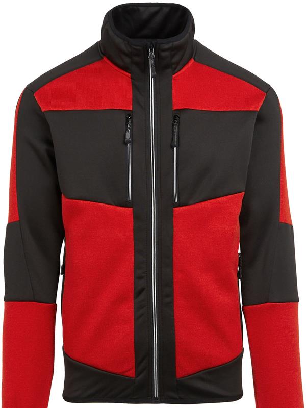 Regatta Professional Evolve 250 Knitted Stretch Softshell FZ Adult in Classic RedBlack