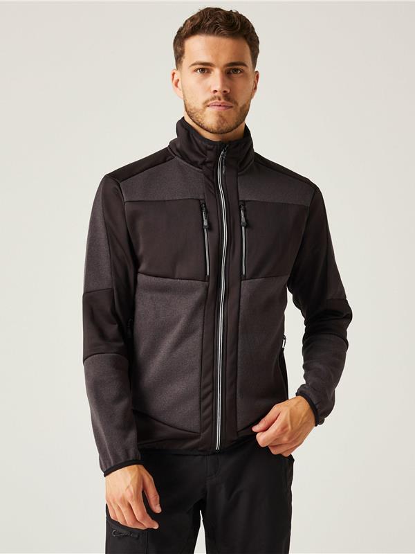 Regatta Professional Evolve 250 Knitted Stretch Softshell FZ Adult in Ash/Black