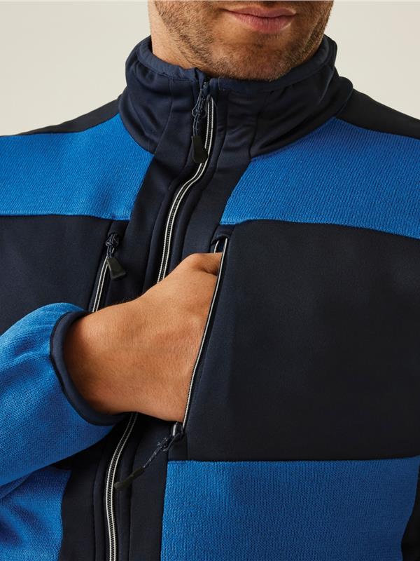 Regatta Professional Evolve 250 Knitted Stretch Softshell FZ Adult in Strong Blue/Navy