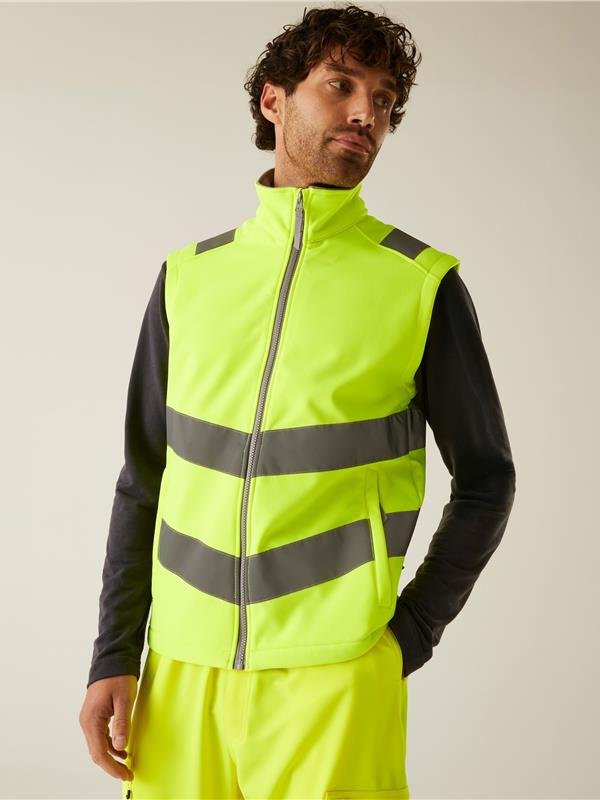 Regatta Professional Pro Contract Hi Vis Ablaze 270 2 Layer Softshell Bodywarmer Adult
